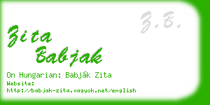 zita babjak business card